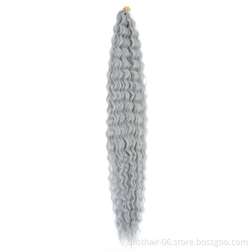 Onst 30 Inch Bohemia Crochet Hair Extensions Goddess  Water wave Braiding hair Curly Colored Long Soft Synthetic Hair Extensions